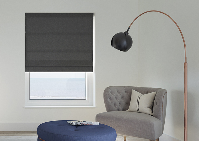 Luxe Velvet, Charcoal - Twist&Fit Roman Blind - Image 3